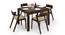 Vanalen 4 to 6 Extendable - Thomson 4 Seater Glass Top Dining Table Set (Beige, Dark Walnut Finish) by Urban Ladder - Front View Design 1 - 158200