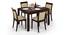 Vanalen 4 to 6 Extendable - Dalla 4 Seater Glass Top Dining Table Set (Beige, Dark Walnut Finish) by Urban Ladder - Front View Design 1 - 158228