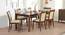 Vanalen 6-to-8 Extendable - Dalla 6 Seater Glass Top Dining Table Set (Beige, Dark Walnut Finish) by Urban Ladder - Design 1 Full View - 158256