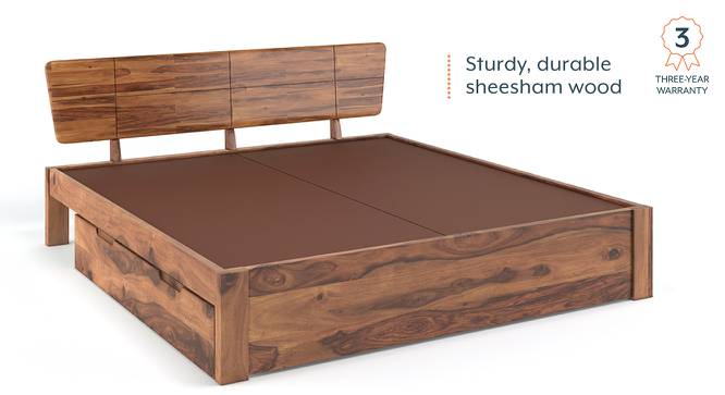 Marieta Storage Bed (Solid Wood) (Teak Finish, Queen Bed Size, Drawer Storage Type) by Urban Ladder - Cross View Design 1 - 158674