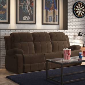 Robert Three Seater Recliner Sofa (Carafe Brown Fabric) by Urban Ladder