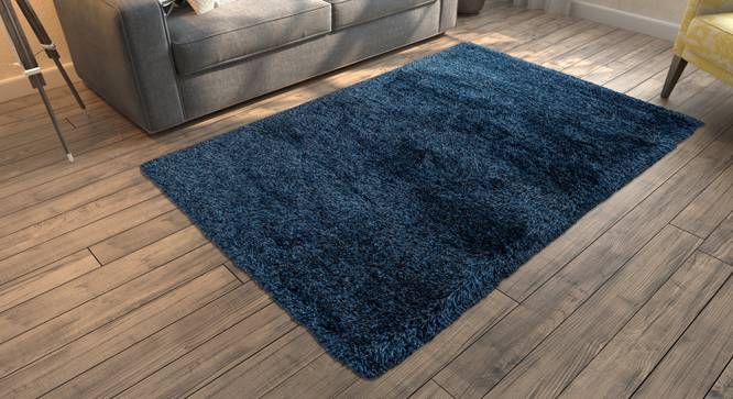 Linton Shaggy Rug (Blue, 183 x 122 cm  (72" x 48") Carpet Size) by Urban Ladder - Design 1 Full View - 160516