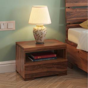 Bedside Tables Design Ohio Solid Wood Bedside Table in Teak Finish