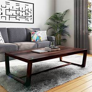 Center Tables Design Botwin Rectangular Solid Wood Coffee Table in Mahogany Finish