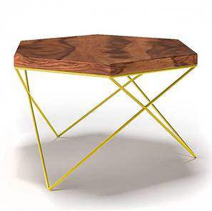 Coffee Table Design Dyson Hex Coffee Table (Teak Finish, Yellow)