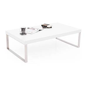 Coffee Table Design Marcel Rectangular Metal Coffee Table in White Gloss Finish