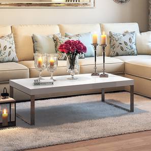 Rectangular Coffee Tables Design Marcel Rectangular Metal Coffee Table in White Gloss Finish
