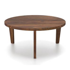 Coffee Table Design Meridian Round Solid Wood Coffee Table in Teak Finish