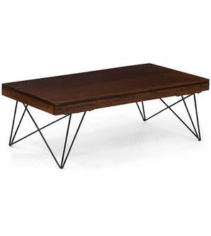 Coffee Table Design Dyson Rectangular Metal Coffee Table in Walnut Finish