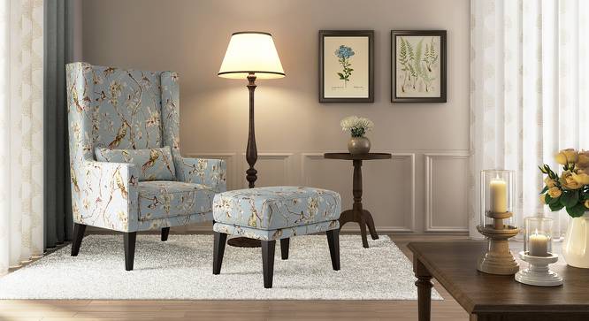 Morgen Wing Chair & Ottoman (Blue Nightingale) by Urban Ladder - Design 1 Full View - 162212