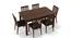 Diner 6 Seater Dining Table Set (With Upholstered Chairs) (Dark Walnut Finish) by Urban Ladder - Front View Design 1 - 162929