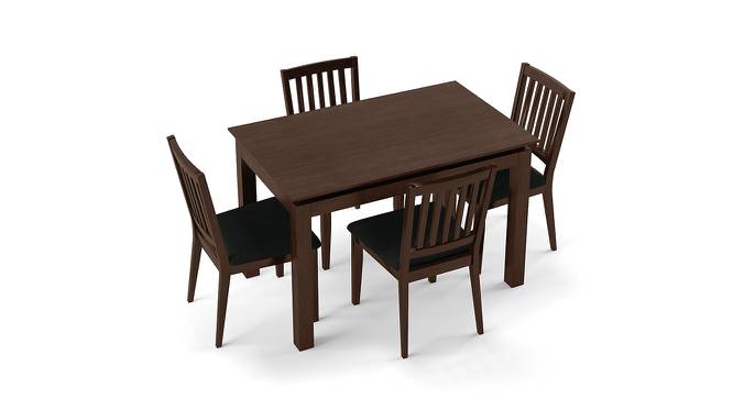 Diner 4 Seater Dining Table Set (With Upholstered Chairs) (Dark Walnut Finish) by Urban Ladder - Front View Design 1 - 162986