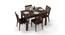Diner 4 Seater Dining Table Set (With Upholstered Chairs) (Dark Walnut Finish) by Urban Ladder - Design 1 Half View - 162990