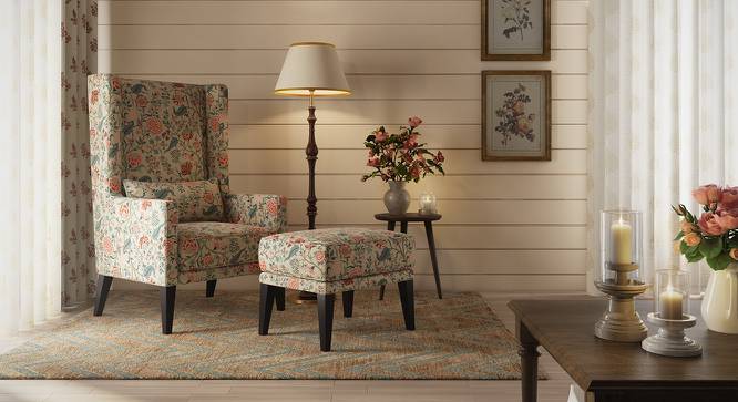 Morgen Wing Chair & Ottoman (Calico Print) by Urban Ladder - Design 1 Full View - 163313