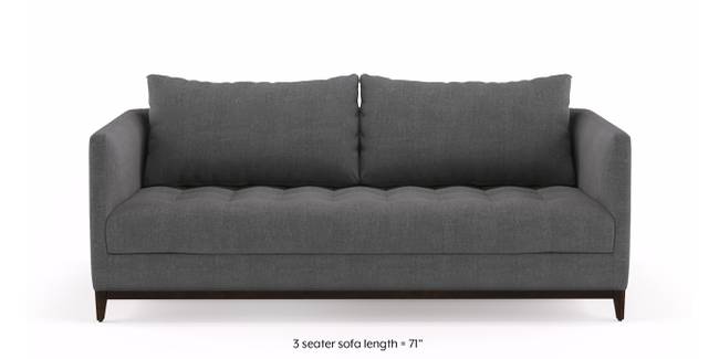 Florence Compact Sofa (Smoke Grey) (3-seater Custom Set - Sofas, None Standard Set - Sofas, Smoke, Fabric Sofa Material, Regular Sofa Size, Regular Sofa Type)