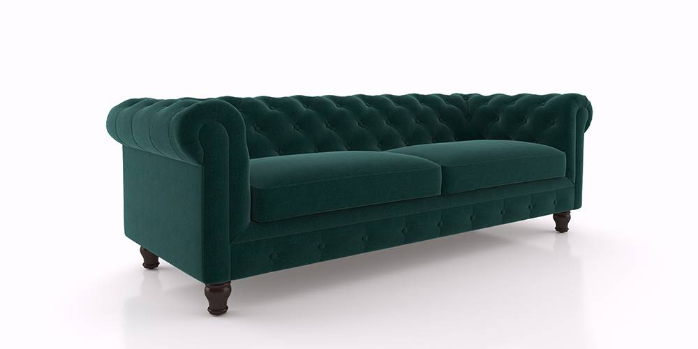 Winchester Fabric Sofa (Cobalt Blue) Urban Ladder