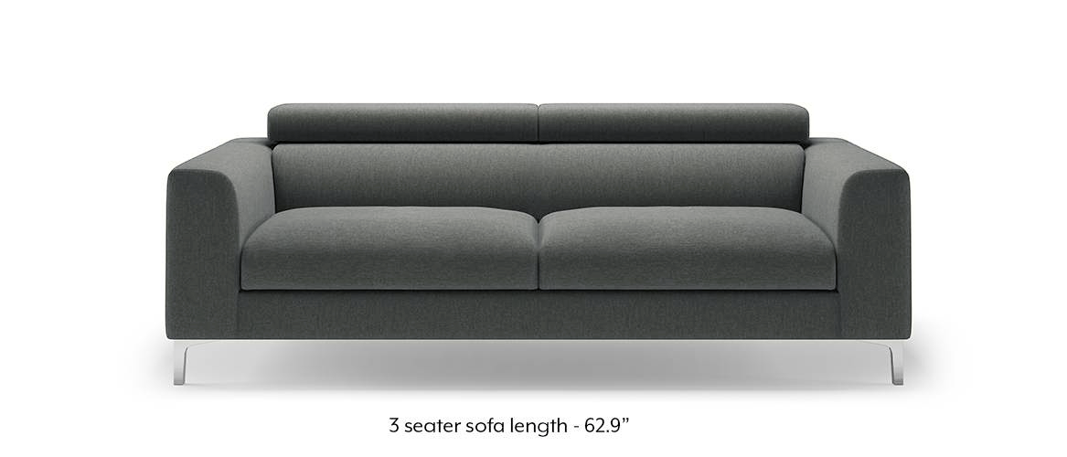 Chelsea Adjustable Sofa (Grey) (Grey, 3-seater Custom Set - Sofas, None Standard Set - Sofas, Fabric Sofa Material, Regular Sofa Size, Regular Sofa Type) by Urban Ladder - - 169928