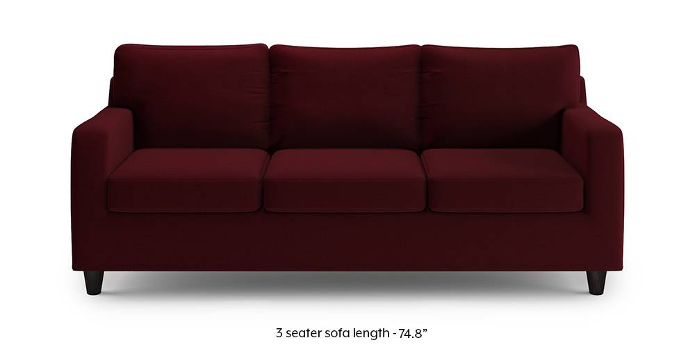 Walton Compact Sofa Sangria Red Urban Ladder Walton Compact Sofa Sangria Red 1 Seater Custom Set Sofas