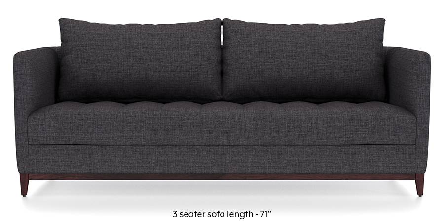 Florence Compact Sofa (Steel Grey) (Steel, Fabric Sofa Material, Compact Sofa Size, Regular Sofa Type) by Urban Ladder