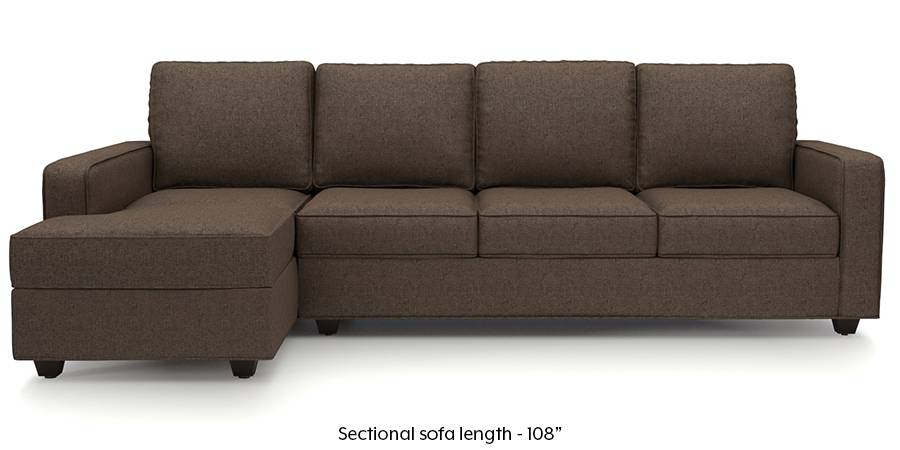 Apollo Sectional Sofa (Mocha Brown) (Mocha, Fabric Sofa Material, Regular Sofa Size, Sectional Sofa Type) by Urban Ladder