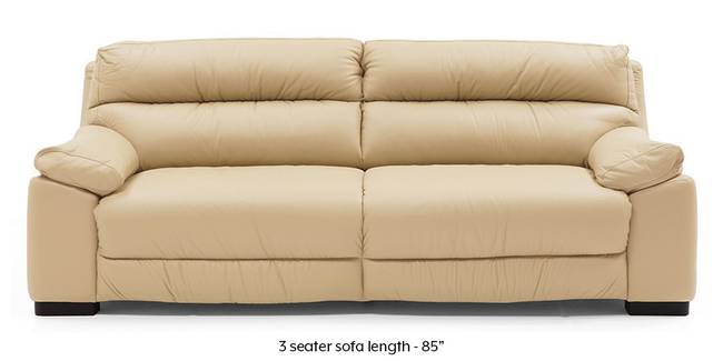 Thiene Sofa (Cream Italian Leather) (Cream, Regular Sofa Size, Regular Sofa Type, Leather Sofa Material)