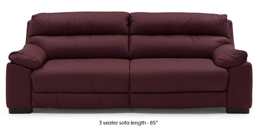 Thiene Sofa (Wine Italian Leather) (Regular Sofa Size, Regular Sofa Type, Leather Sofa Material, Wine) by Urban Ladder - - 173652
