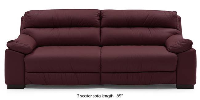 Thiene Sofa (Wine Italian Leather) (Regular Sofa Size, Regular Sofa Type, Leather Sofa Material, Wine)