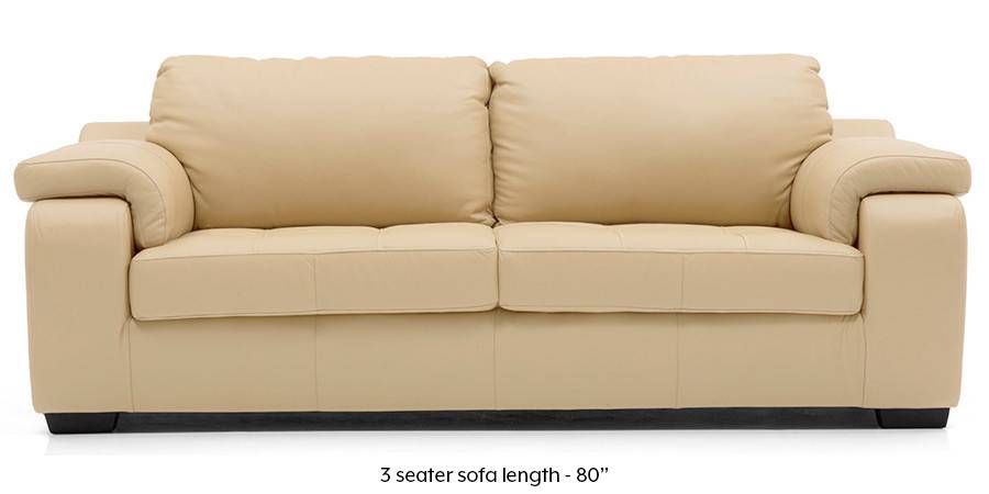 Trissino Sofa (Cream Italian Leather) (Cream, Regular Sofa Size, Regular Sofa Type, Leather Sofa Material) by Urban Ladder - - 173718
