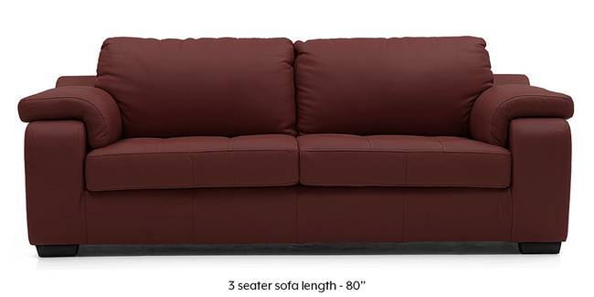 Trissino Sofa (Wine Italian Leather) (Regular Sofa Size, Regular Sofa Type, Leather Sofa Material, Wine)