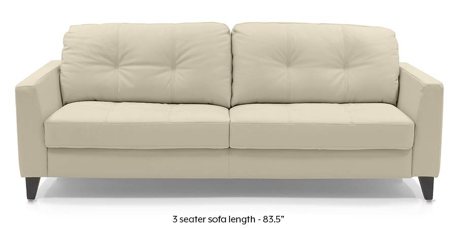 Franco Sofa (Cream Italian Leather) (Cream, Regular Sofa Size, Regular Sofa Type, Leather Sofa Material) by Urban Ladder - - 173740