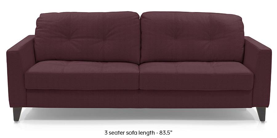Franco Sofa (Wine Italian Leather) (Regular Sofa Size, Regular Sofa Type, Leather Sofa Material, Wine) by Urban Ladder - - 173744