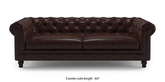 Winchester Half Leather Sofa (Chocolate Italian Leather) (Chocolate, 1-seater Custom Set - Sofas, None Standard Set - Sofas, Regular Sofa Size, Regular Sofa Type, Leather Sofa Material)