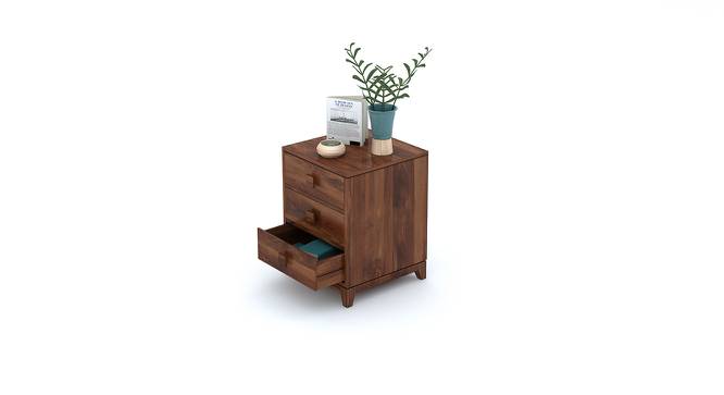 Magellan Bedside Table (Teak Finish) by Urban Ladder - Design 1 Half View - 176018