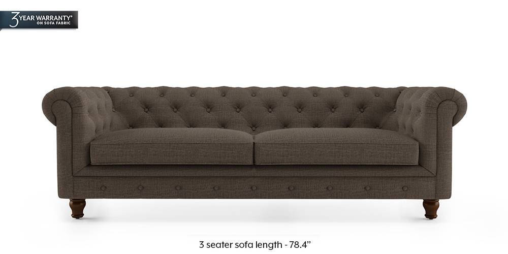 Winchester Fabric Sofa (Pine Brown) (3-seater Custom Set - Sofas, None Standard Set - Sofas, Fabric Sofa Material, Regular Sofa Size, Regular Sofa Type, Pine Brown) by Urban Ladder - - 177048