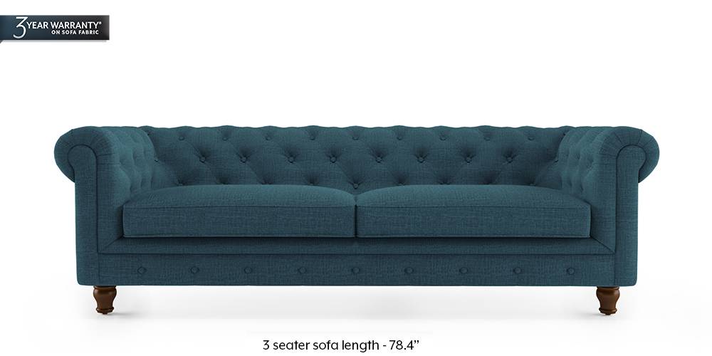 Winchester Fabric Sofa (Colonial Blue) (3-seater Custom Set - Sofas, None Standard Set - Sofas, Fabric Sofa Material, Regular Sofa Size, Regular Sofa Type, Colonial Blue) by Urban Ladder - - 177069
