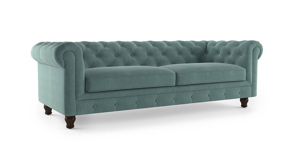 Winchester Fabric Sofa (Cobalt Blue) Urban Ladder