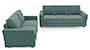 Apollo Sofa Set (Fabric Sofa Material, Compact Sofa Size, Soft Cushion Type, Regular Sofa Type, Master Sofa Component, Dusty Turquoise Velvet) by Urban Ladder