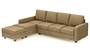 Apollo Sofa Set (Fabric Sofa Material, Compact Sofa Size, Soft Cushion Type, Sectional Sofa Type, Sectional Master Sofa Component, Fawn Velvet, Regular Back Type, Regular Back Height) by Urban Ladder - Design 1 - 178156