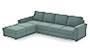 Apollo Sofa Set (Fabric Sofa Material, Compact Sofa Size, Soft Cushion Type, Sectional Sofa Type, Master Sofa Component, Dusty Turquoise Velvet) by Urban Ladder