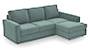 Apollo Sofa Set (Fabric Sofa Material, Compact Sofa Size, Soft Cushion Type, Sectional Sofa Type, Master Sofa Component, Dusty Turquoise Velvet) by Urban Ladder