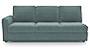 Apollo Sofa Set (Fabric Sofa Material, Compact Sofa Size, Soft Cushion Type, Sectional Sofa Type, Left Aligned 3 Seater Sofa Component, Dusty Turquoise Velvet) by Urban Ladder