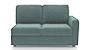 Apollo Sofa Set (Fabric Sofa Material, Compact Sofa Size, Soft Cushion Type, Sectional Sofa Type, Right Aligned 2 Seater Sofa Component, Dusty Turquoise Velvet) by Urban Ladder