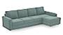 Apollo Sofa Set (Fabric Sofa Material, Regular Sofa Size, Soft Cushion Type, Sectional Sofa Type, Master Sofa Component, Dusty Turquoise Velvet) by Urban Ladder