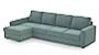 Apollo Sofa Set (Fabric Sofa Material, Regular Sofa Size, Soft Cushion Type, Sectional Sofa Type, Master Sofa Component, Dusty Turquoise Velvet) by Urban Ladder