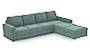 Apollo Sofa Set (Fabric Sofa Material, Regular Sofa Size, Soft Cushion Type, Sectional Sofa Type, Master Sofa Component, Dusty Turquoise Velvet) by Urban Ladder