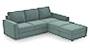 Apollo Sofa Set (Fabric Sofa Material, Regular Sofa Size, Soft Cushion Type, Sectional Sofa Type, Master Sofa Component, Dusty Turquoise Velvet) by Urban Ladder