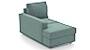 Apollo Sofa Set (Fabric Sofa Material, Regular Sofa Size, Soft Cushion Type, Sectional Sofa Type, Left Aligned Chaise Sofa Component, Dusty Turquoise Velvet) by Urban Ladder