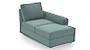 Apollo Sofa Set (Fabric Sofa Material, Regular Sofa Size, Soft Cushion Type, Sectional Sofa Type, Right Aligned Chaise Sofa Component, Dusty Turquoise Velvet) by Urban Ladder
