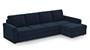 Apollo Sofa Set (Fabric Sofa Material, Compact Sofa Size, Soft Cushion Type, Sectional Sofa Type, Sectional Master Sofa Component, Sea Port Blue Velvet, Regular Back Type, Regular Back Height) by Urban Ladder - - 178459