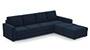 Apollo Sofa Set (Fabric Sofa Material, Compact Sofa Size, Soft Cushion Type, Sectional Sofa Type, Sectional Master Sofa Component, Sea Port Blue Velvet, Regular Back Type, Regular Back Height) by Urban Ladder - - 178461
